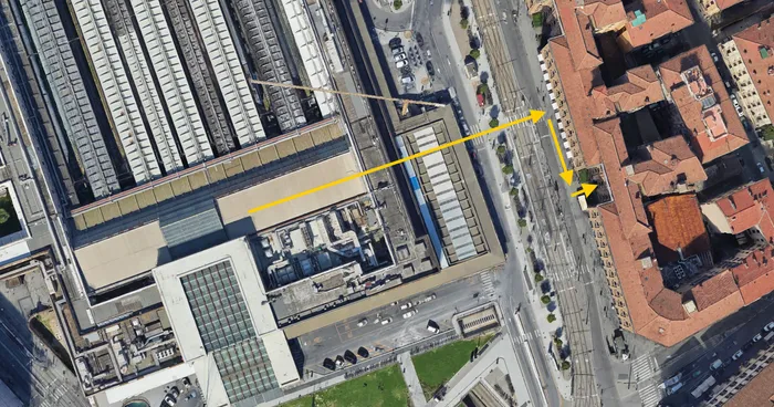 Mappa per raggiungere Hub Florence dalla stazione di Santa Maria Novella